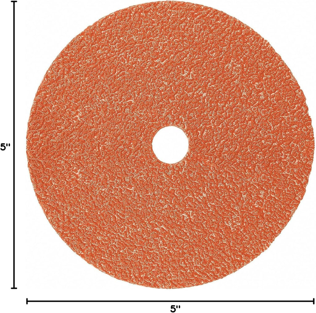 3M Cubitron II 987C Coated Ceramic Fiber Disc - 80 Grit - 5 in Dia 7/8 in Center Hole - 12000 Max RPM - 27658 [PRICE is per DISC]
