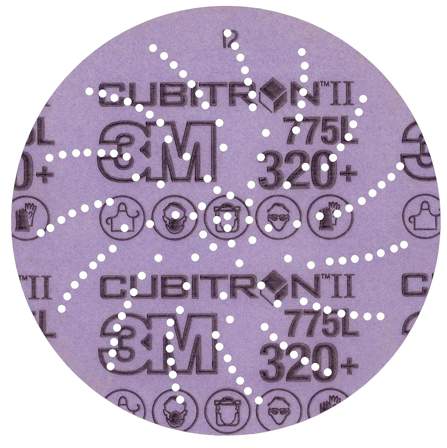 3M Cubitron II Hookit Clean Sanding Film Disc 775L, 5 in 320+, 3MIL, Die 500LG, 50 per Inner, 250 per case