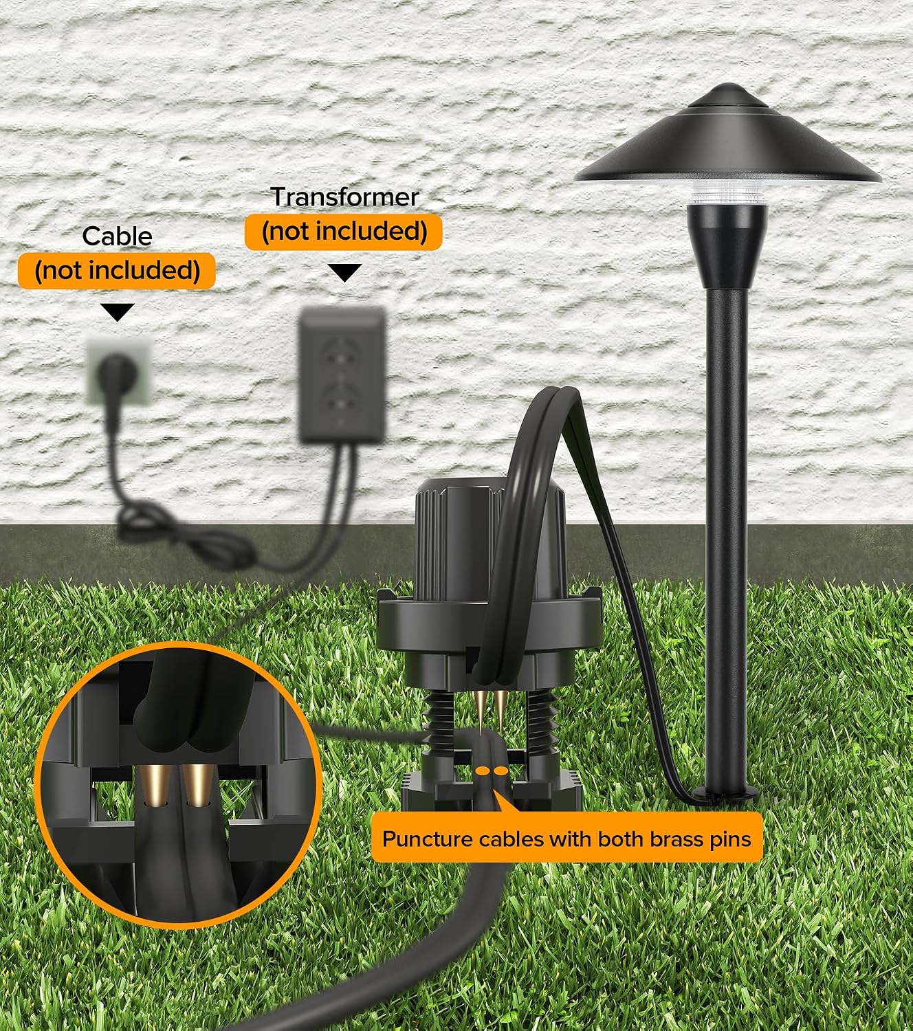 LUTEC 12V Low Voltage Pathway Lights, Die-cast Aluminum Pathway Lights with Connectors，IP65 Waterproof Outdoor Landscape Lighting, 3W 240LM Warm White 3000K for Path, Yard, Garden, 8 Pack