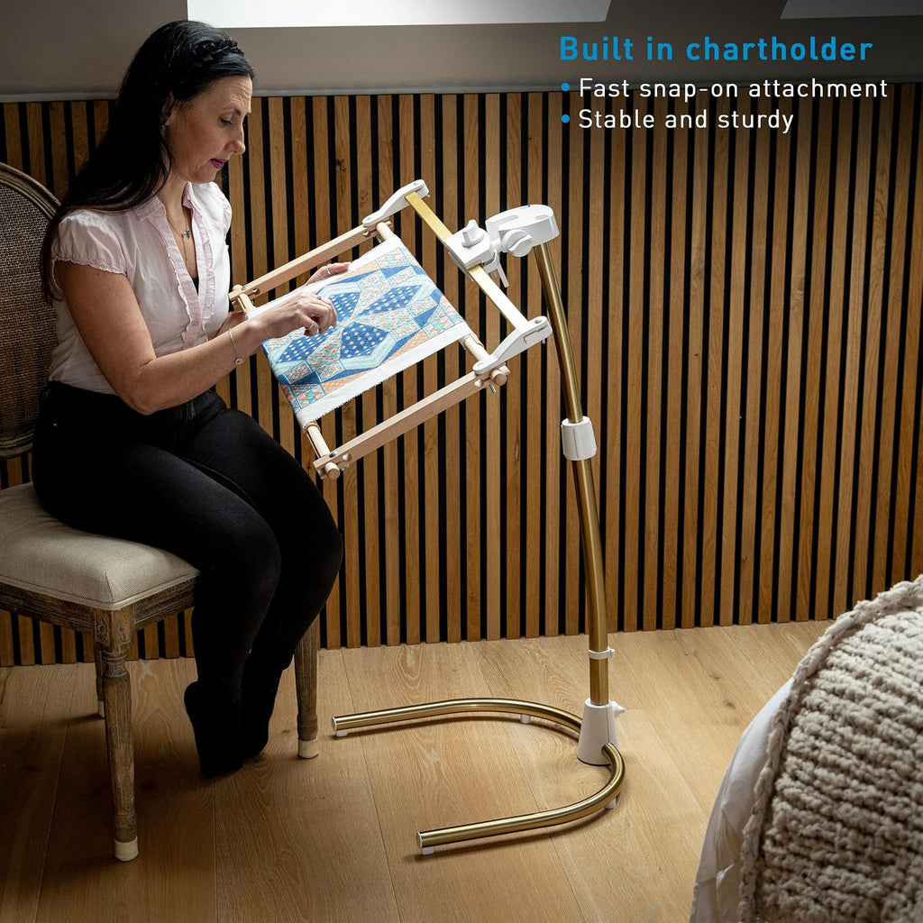 Daylight StitchSmart 2 Magnifier & Chartholder (Accessories Only)–Adjustable Embroidery Frame Support with LED Magnifier Lamp, 360° Rotation, 95+ CRI Lighting, Flexible Arms (Doesn't' Include Stand)