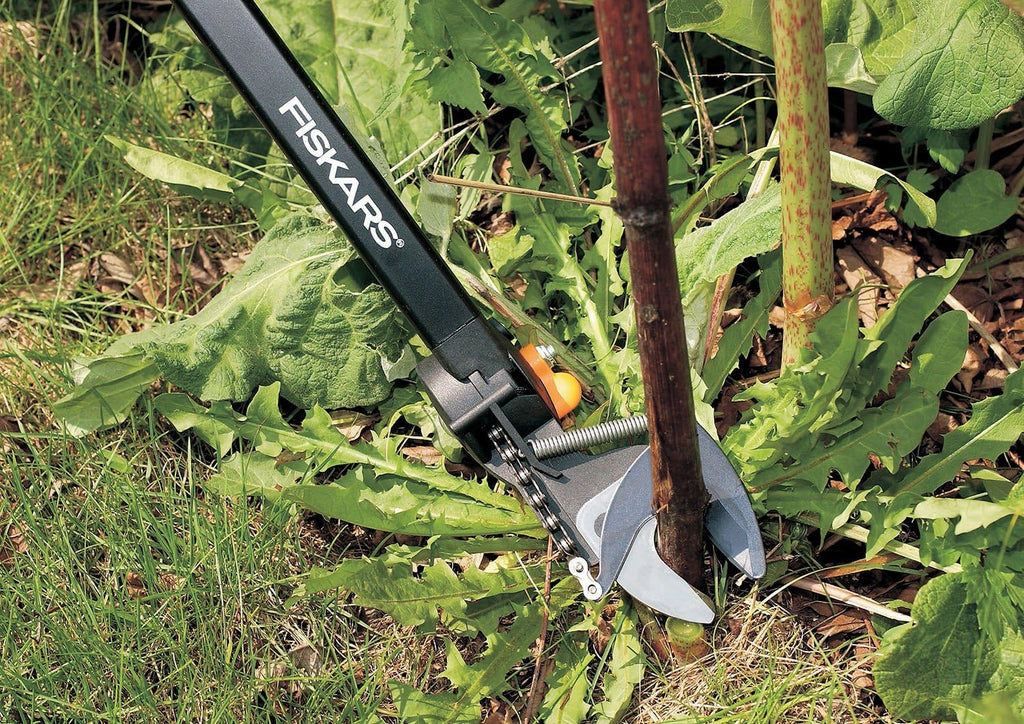 Fiskars Tree Pruner Bypass Long UP84, Non-Stick Coated Blade, Tempered Steel Blades/Aluminium Handle, Length: 2.4 m, Black/Orange, 1001557