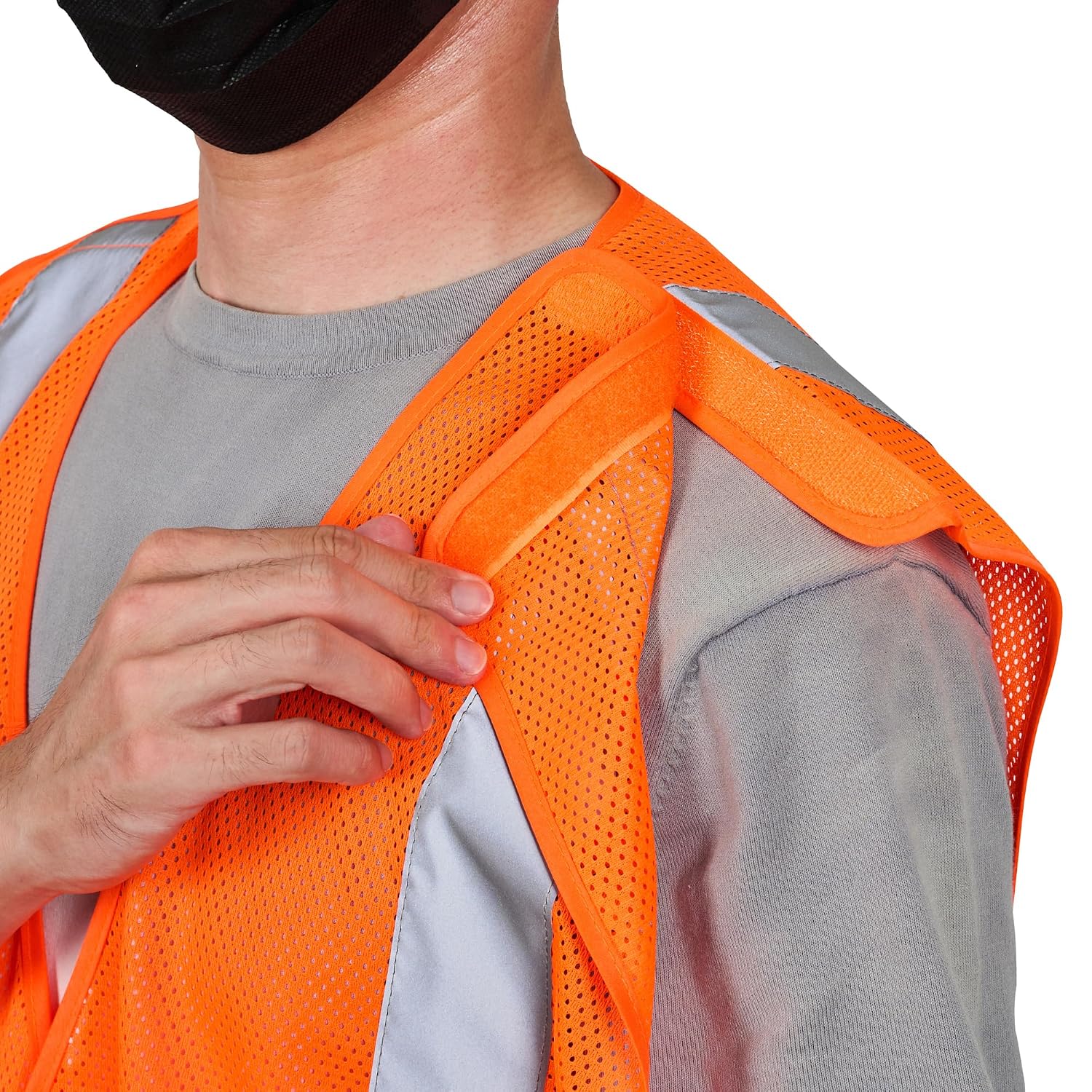 Restaurantware High Visibility Vest - 20 Pack - 27.99 x 27.56 Inch Plastic Breakaway Safety Vest - Tear Away Mesh Reflective Work Vest - Hook and Loop Closure - Orange