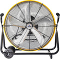 iLiving 24 Inch 3-Speed Orbital Internal Oscillating High Velocity Barrel Floor Fan for Office, Auto Shop, Garage, Workshop, Warehouse, 7800 CFM, Yellow