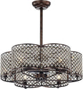 Warehouse of Tiffany CFL-8421RB Linza 30-Inch Rustic Bronze & Crystal Fandelier Flower Lighted (Incl Remote Control) Ceiling Fan