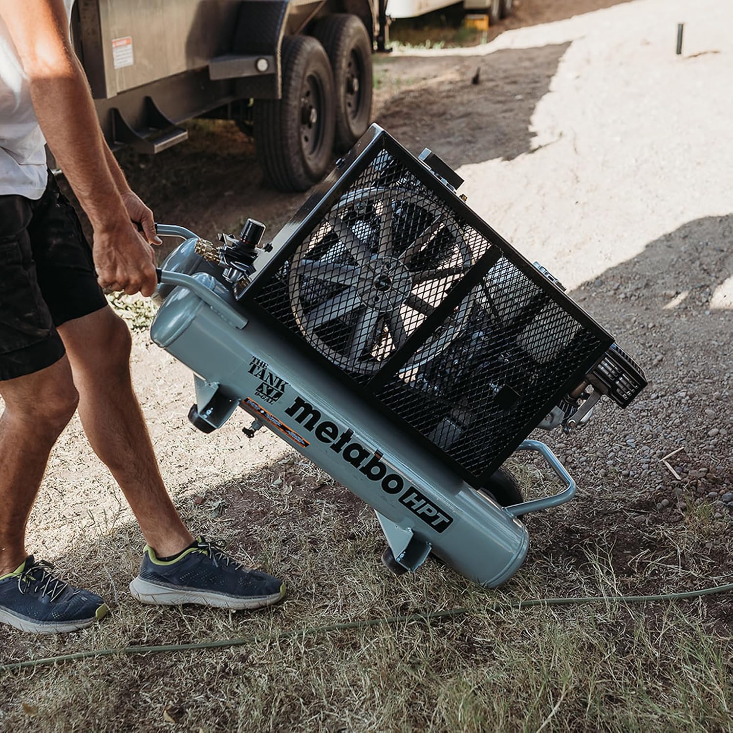 Metabo HPT Air Compressor, THE TANK XL, 9-Gallon Gas Wheelbarrow Compressor, Honda GX 200 Engine, Versatile for Use with Framing, Roofing Nailers, or Siding, Assembled in the USA, EC2610EA