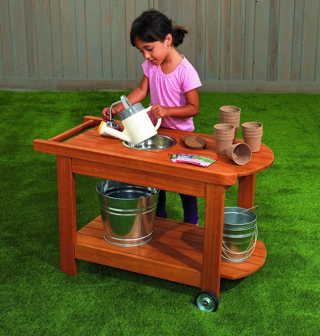 Children?s Outdoor Rolling Planting Cart, Outdoor Play, Activity Cart, Active Play Cart, Outdoor Storage, Potting Table, Planting Table, Planting Tables for Outdoors, Kids Outdoor Furniture