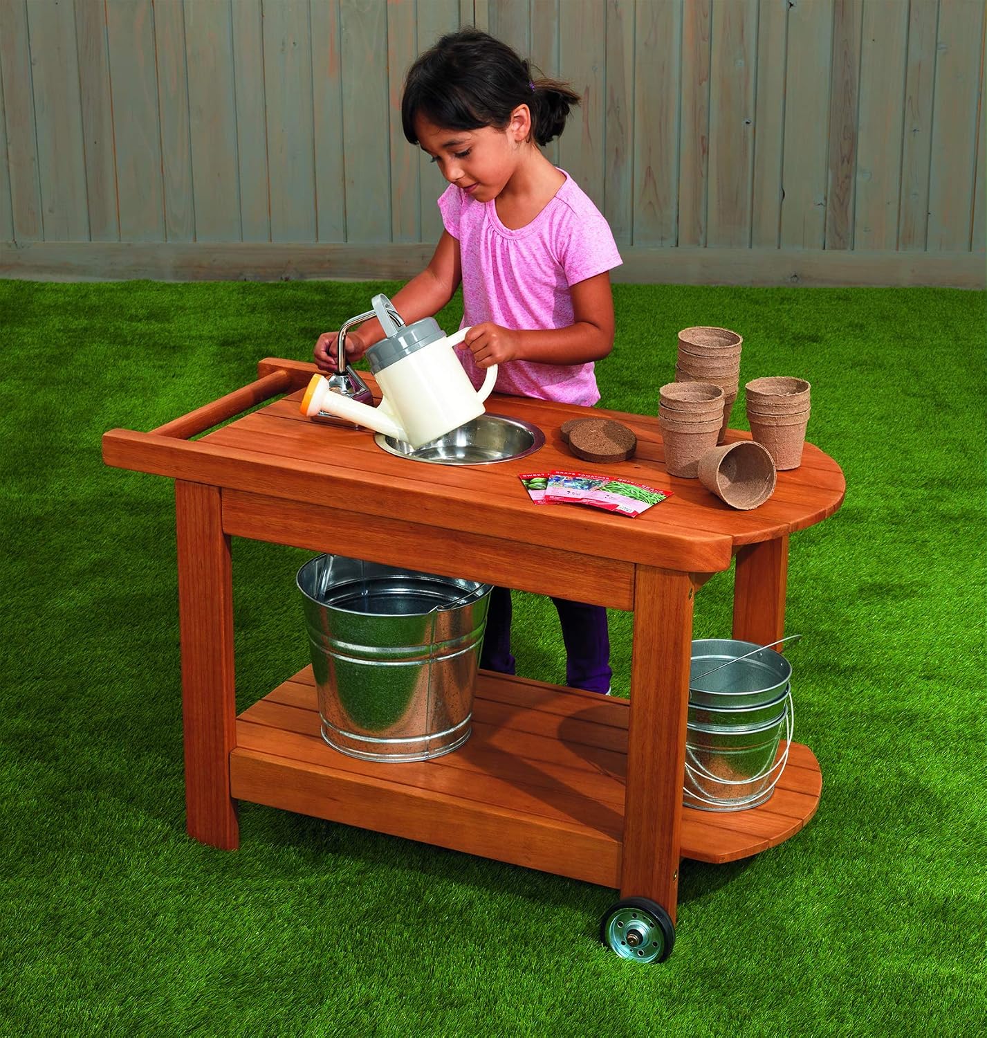 Children?s Outdoor Rolling Planting Cart, Outdoor Play, Activity Cart, Active Play Cart, Outdoor Storage, Potting Table, Planting Table, Planting Tables for Outdoors, Kids Outdoor Furniture