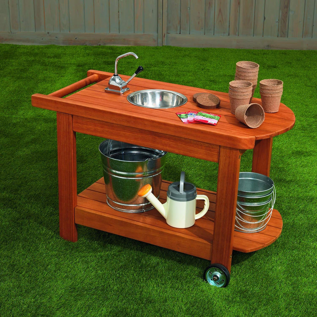 Children?s Outdoor Rolling Planting Cart, Outdoor Play, Activity Cart, Active Play Cart, Outdoor Storage, Potting Table, Planting Table, Planting Tables for Outdoors, Kids Outdoor Furniture